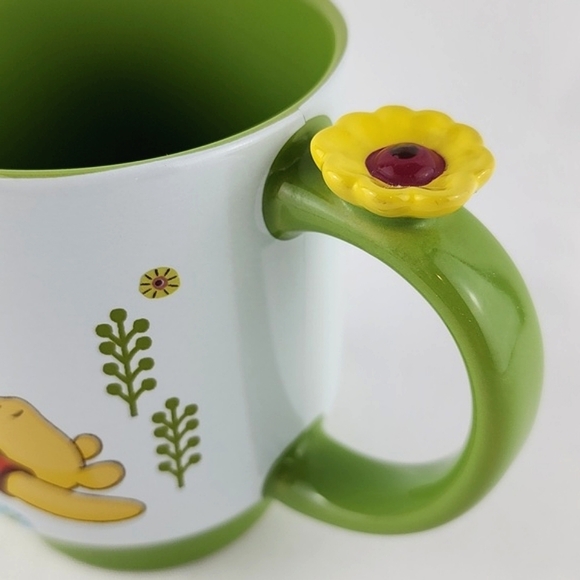 Disney Winnie The Pooh Mug & Friends Green White 3D Scupted Flower 🌼 - Picture 4 of 11